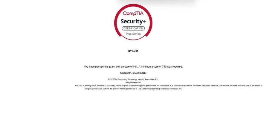 Security+ pass — Garrett